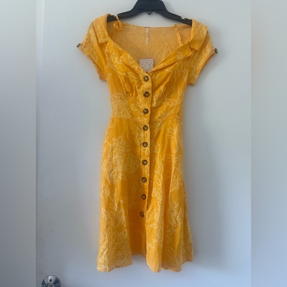 Free People “A Thing Called Love” Mini Linen Blend Dress Size 0 - Picture 2 of 5